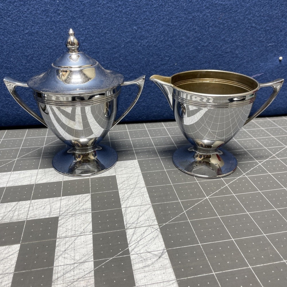 Royal Rochester Silver Creamer And Sugar With Lid